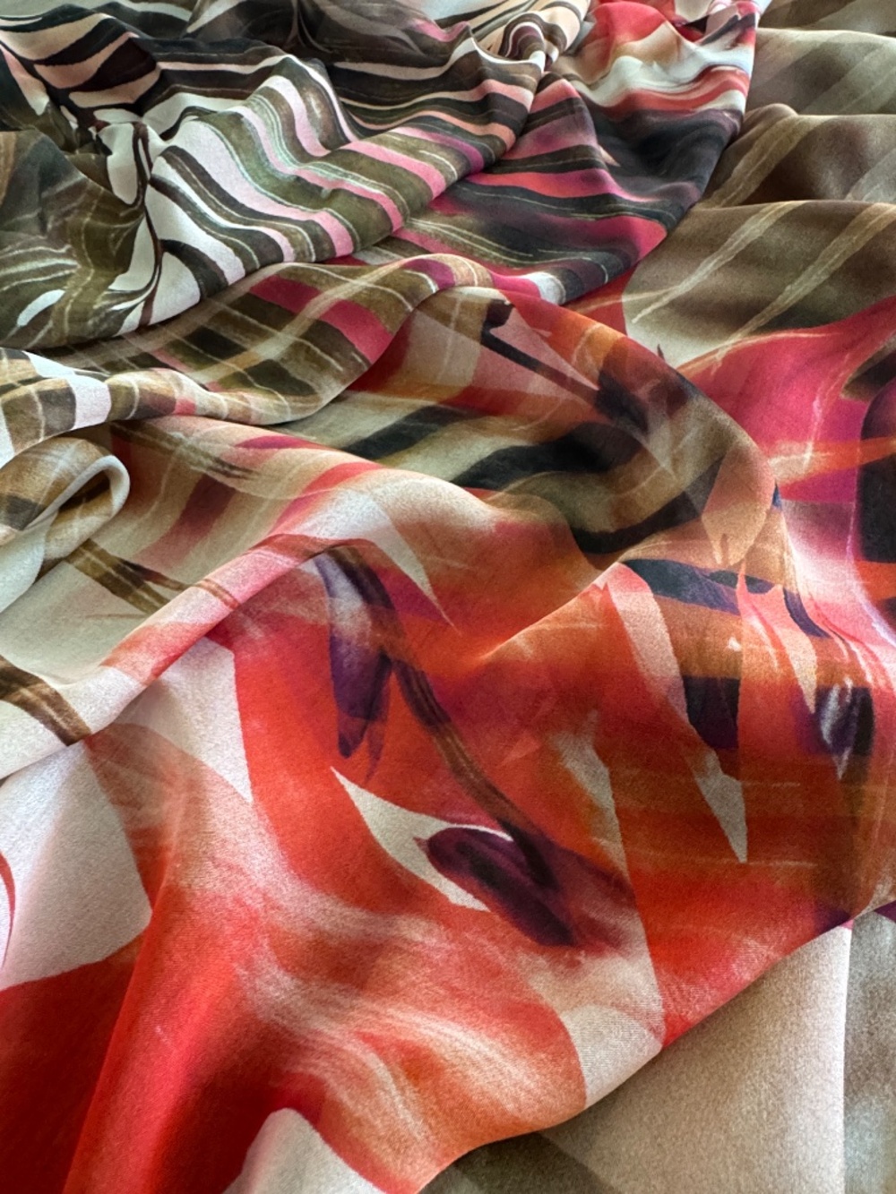 NWT Larioseta Como Barbieri Silk Tropical Sarong Scarf Shawl 53x53